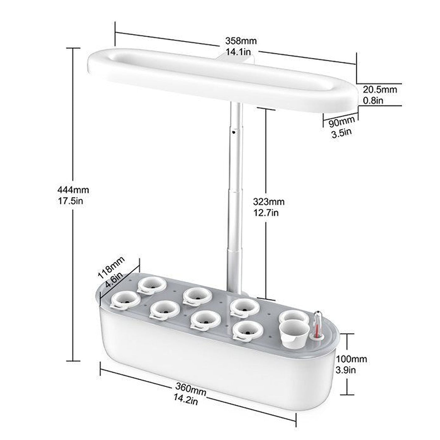Indoor Hydroponics Herb Garden Starter Kit with LED Grow Lights