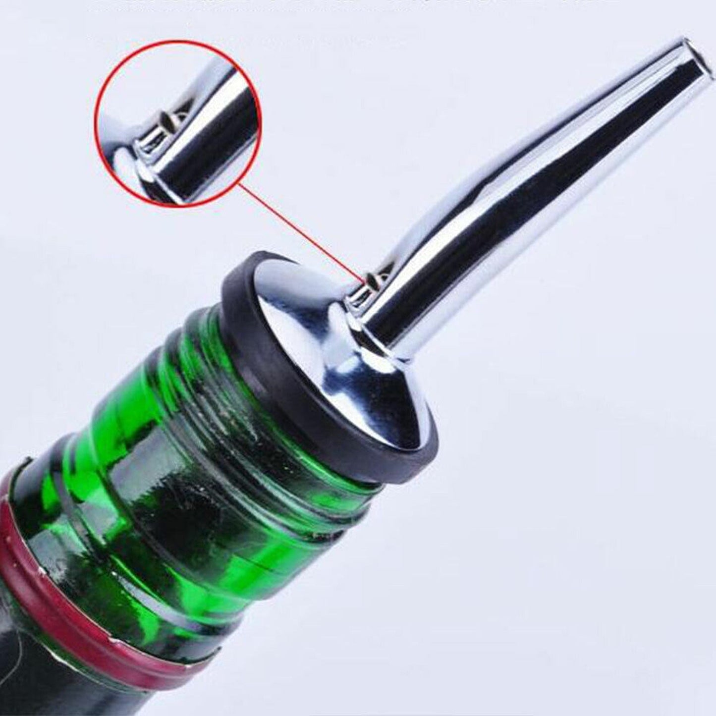 3-Pack Stainless Steel Free Flow Shot Bottle Pourers for Wine and Spirits
