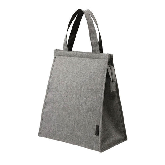 Grey Insulated Lunch Bag Thermal Bento Box Carrier for Work and Office
