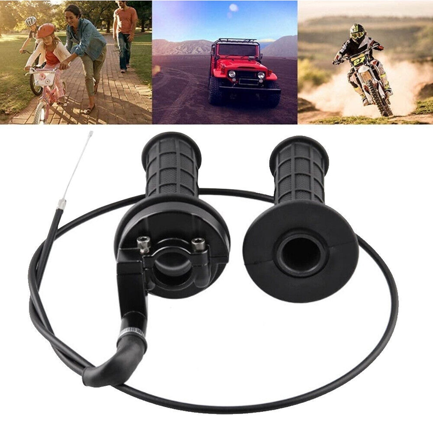 110cc 125cc ATV Dirt Bike Twist Throttle Cable with Grips for Outdoor Racing