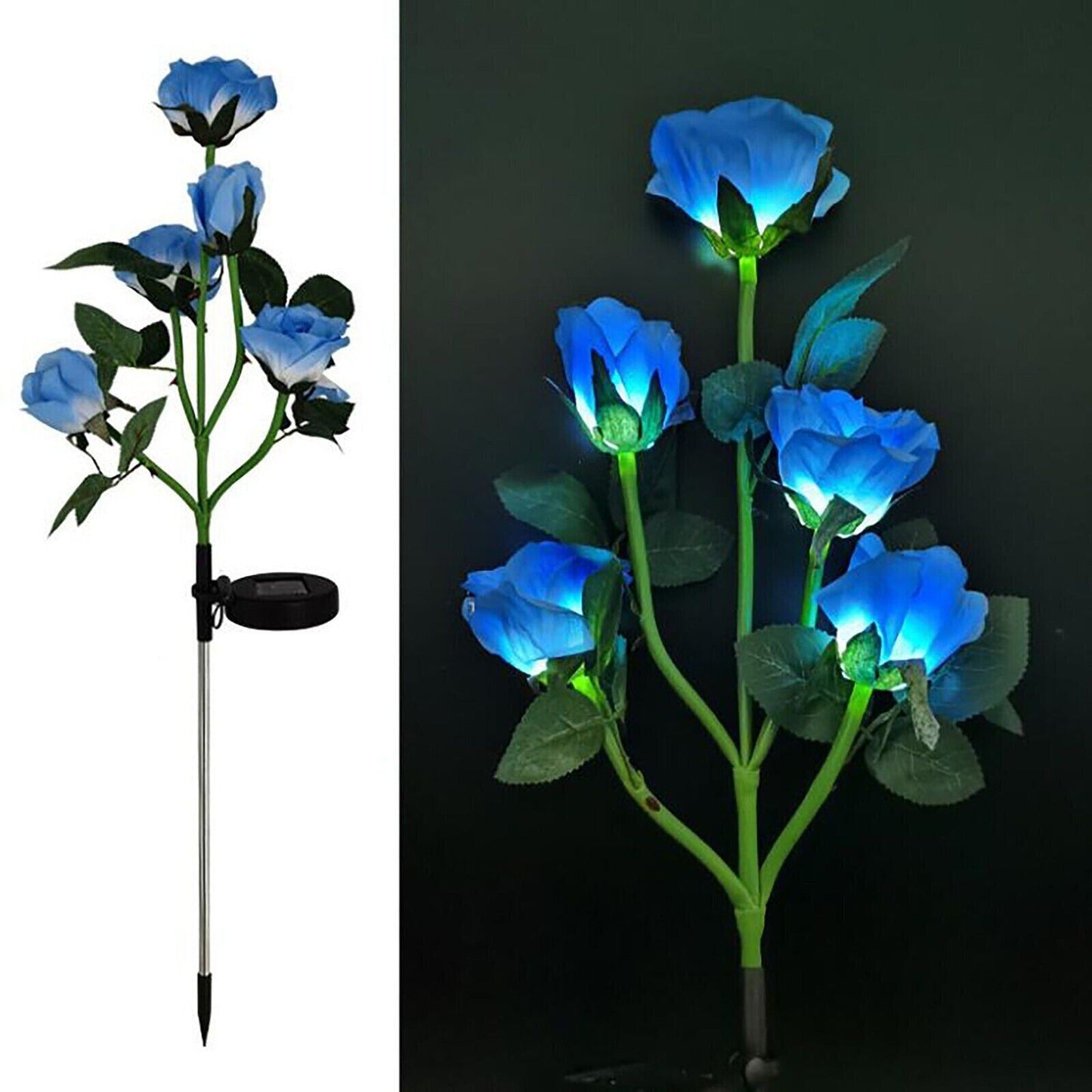 75cm Long Rose Flowers Solar Garden Lights for Yard and Xmas Decor