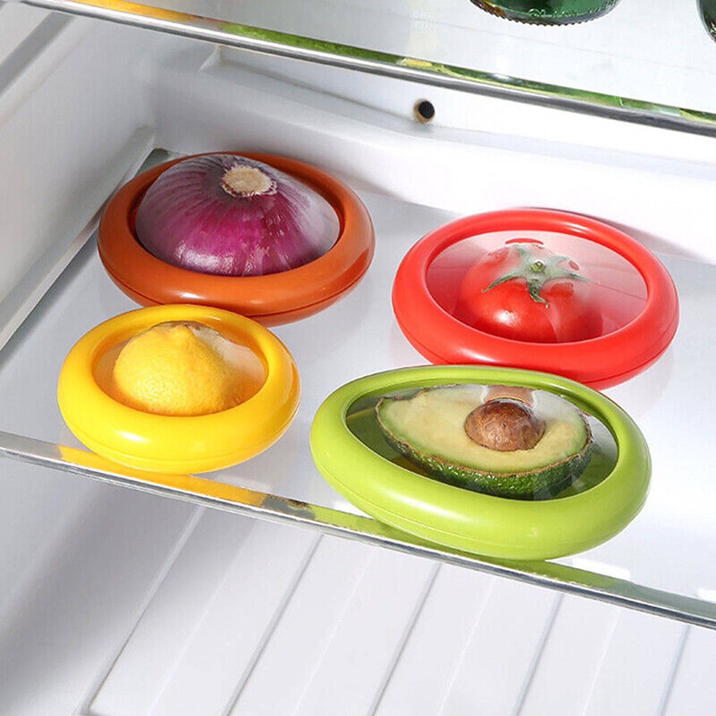 4pc Set of Fruit and Vegetable Shaped Food Storage Containers