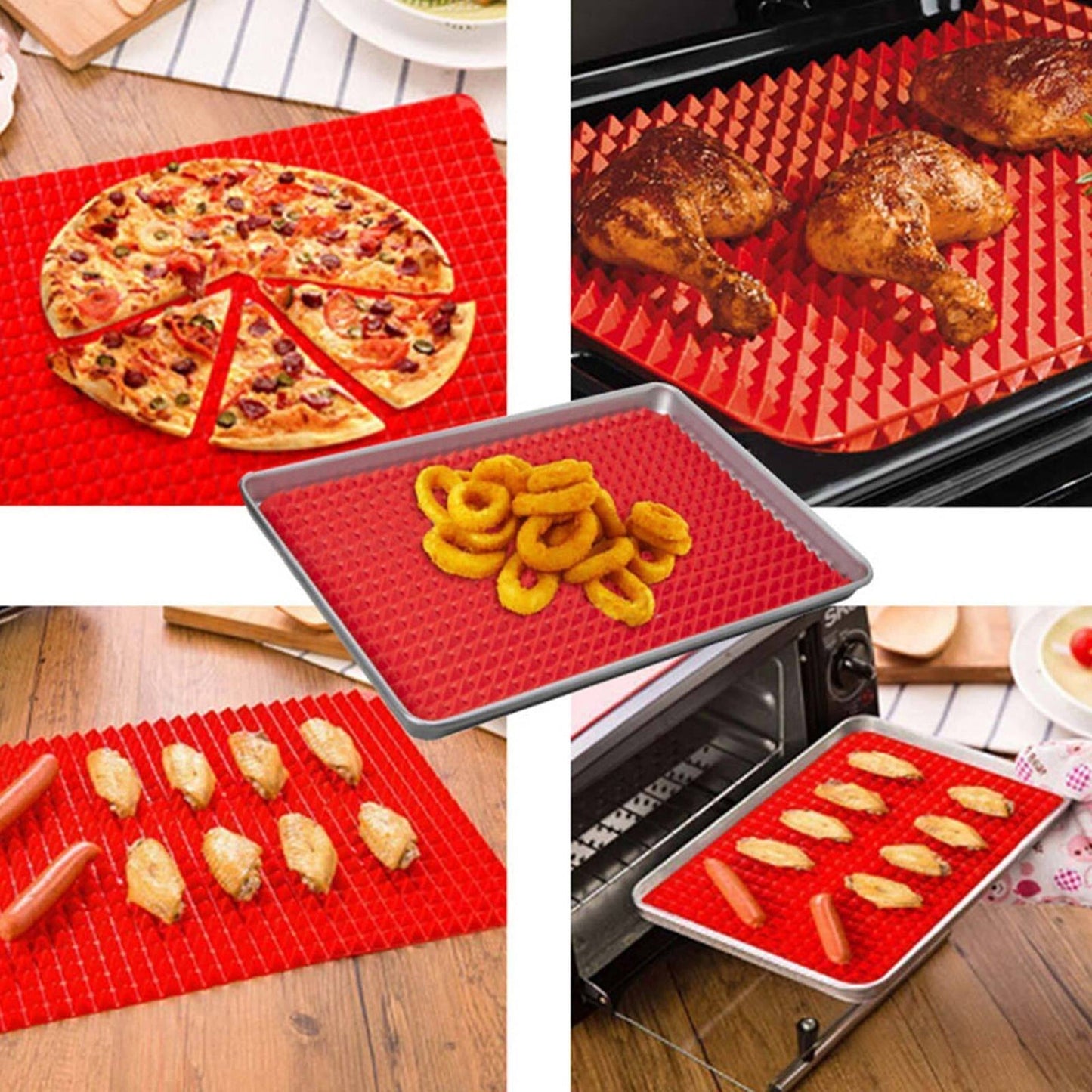 Non-stick Silicone Pyramid Baking Mat Oven Tray Liner