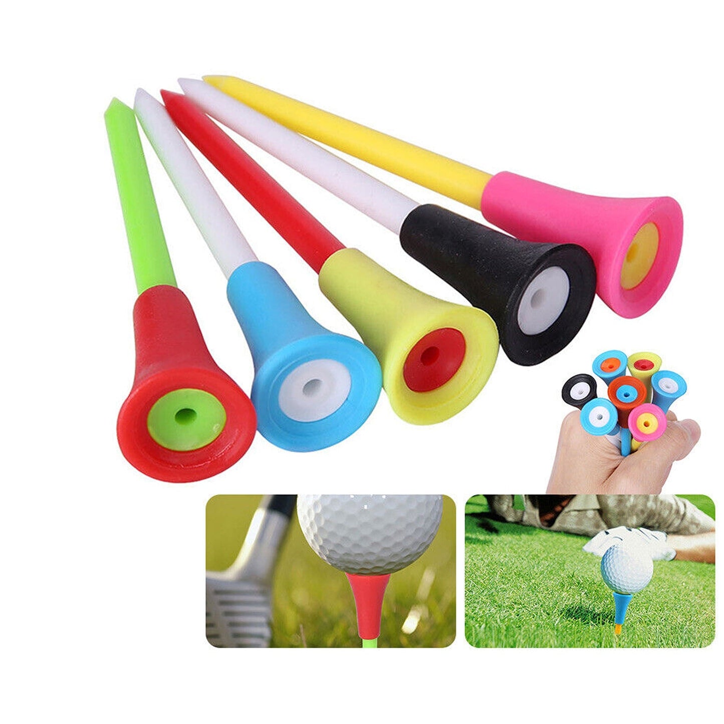 100pcs Durable Multi-Color Plastic Golf Tees
