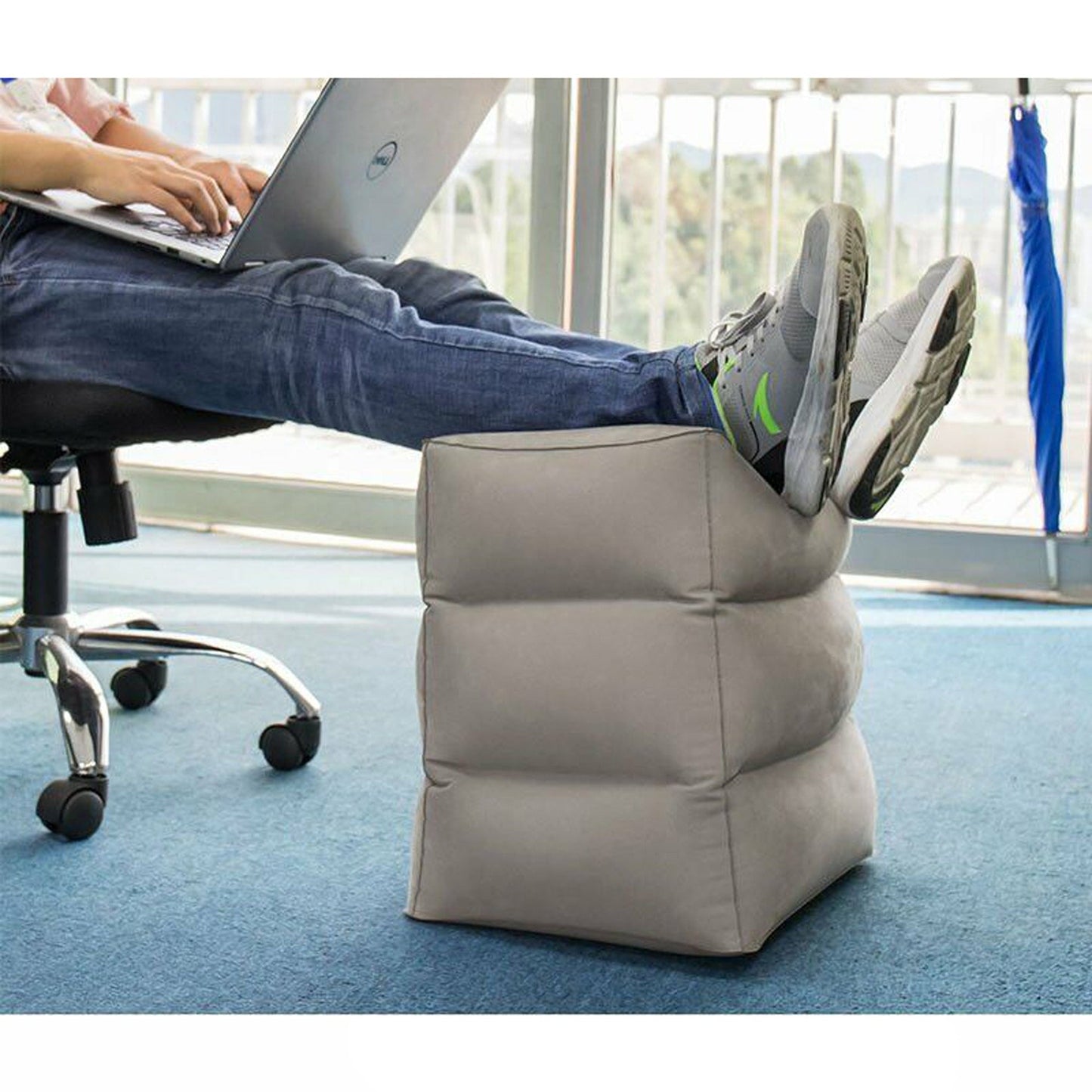 Inflatable Leg Rest Foot Air Pillow for Travel and Office