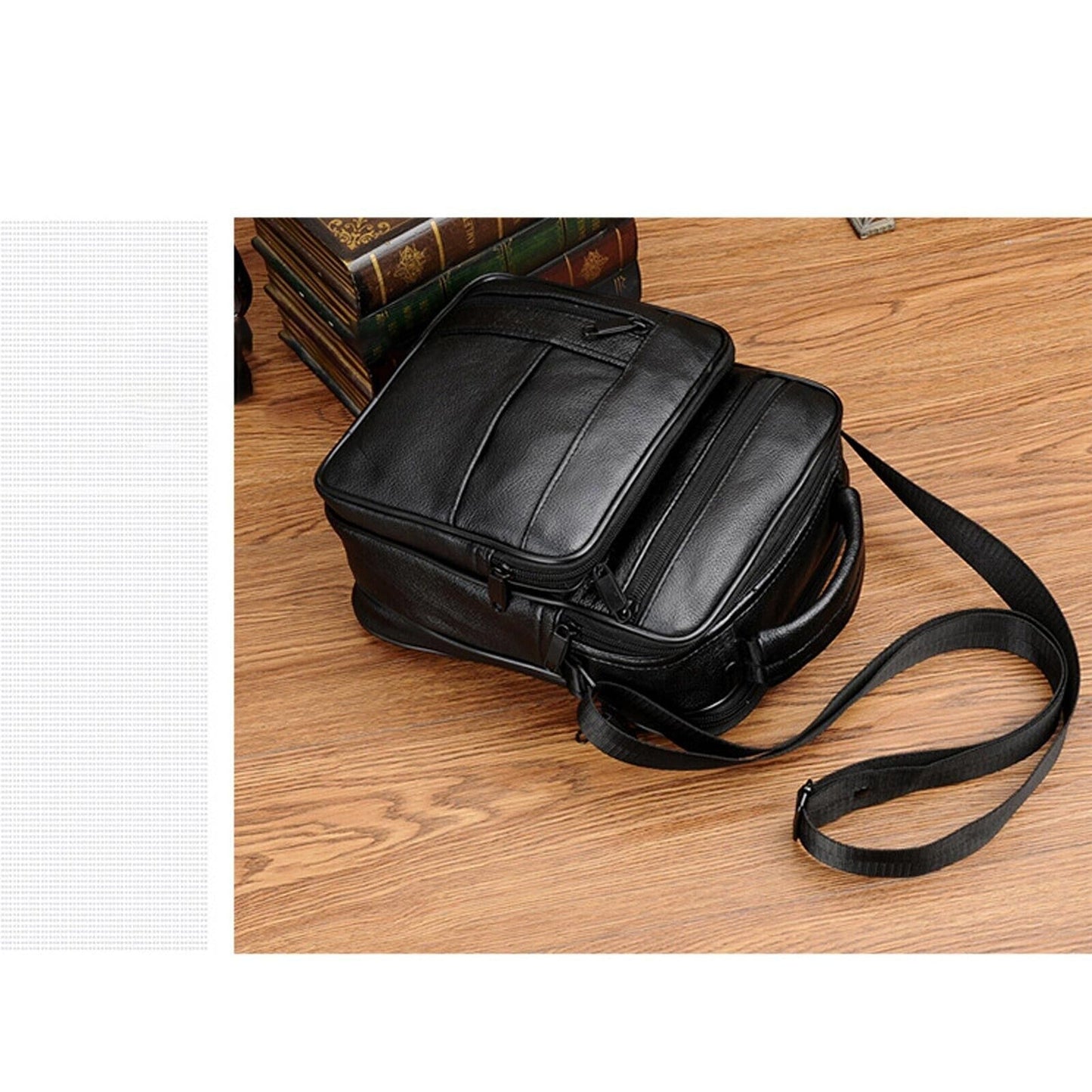 Men Genuine Leather Crossbody Bags Business Shoulder Messenger Backpack