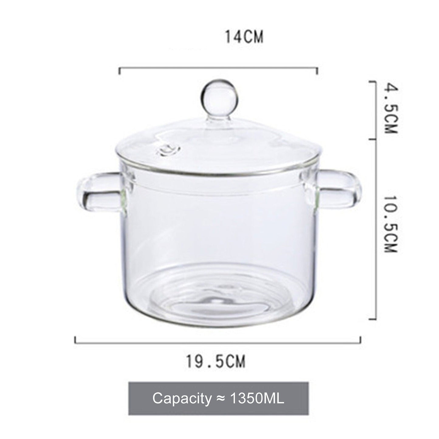 Explosion-Proof Glass Cooking Pot - Milk and Soup Pan