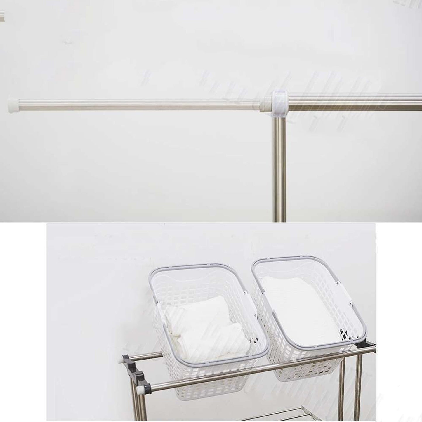 Large Premium Foldable Clothes Rack with Rolling Stainless Rod for Laundry Drying