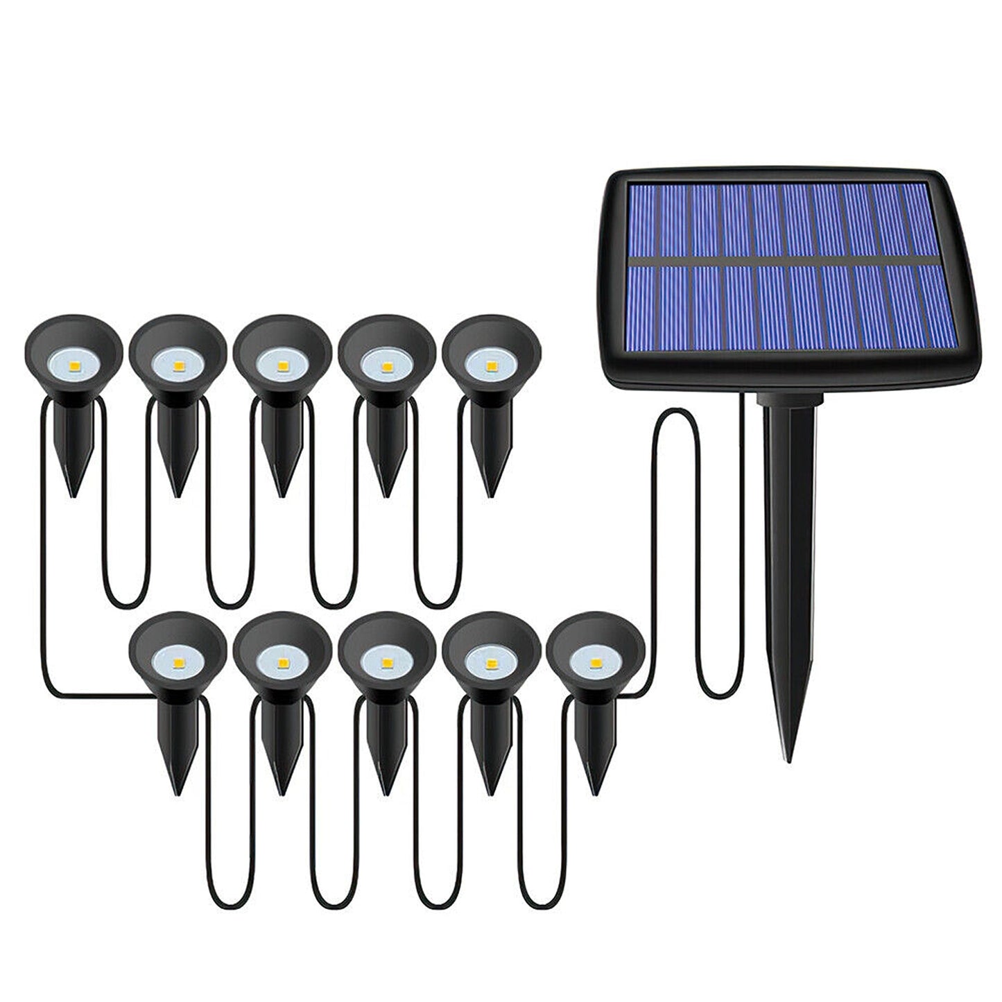 10 in 1 Solar Spot Light Outdoor Waterproof LED Garden Lawn Lights