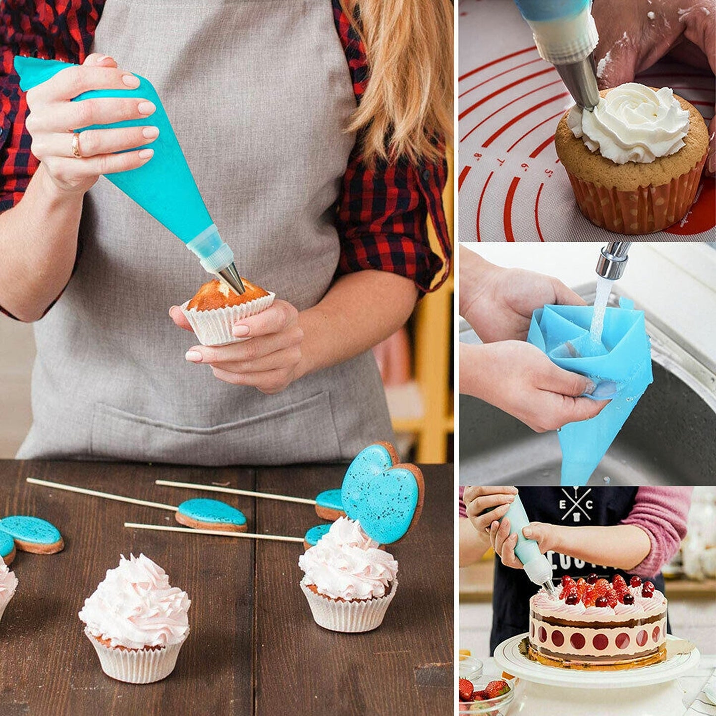 27pcs Cake Decorating Icing Piping Nozzles with Silicone Bag