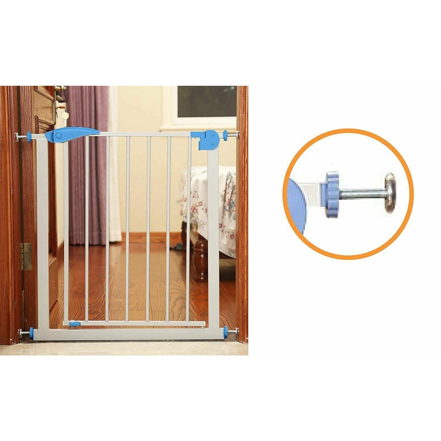 Wide Baby and Pet Room Divider Safety Barrier Gate with Adjustable Length