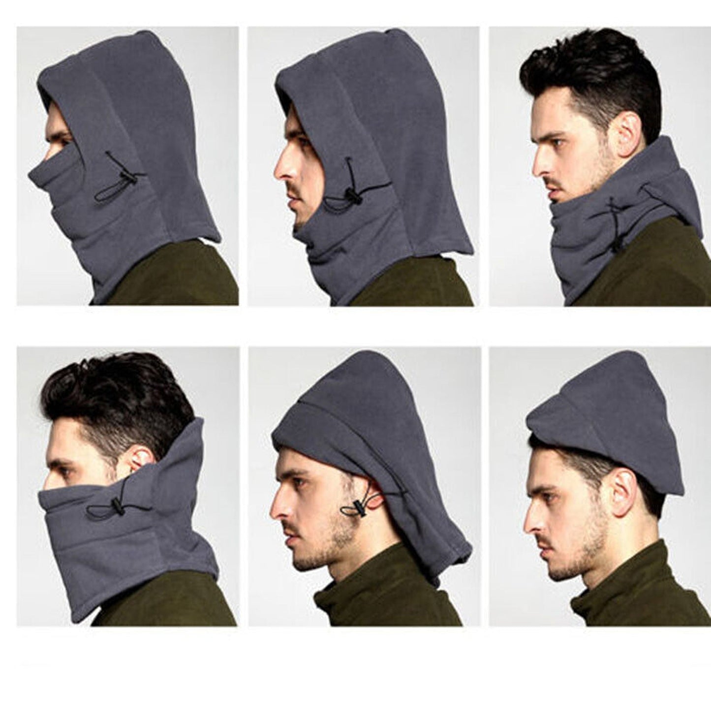 Fleece Hood Winter Thermal Balaclava Ski Face Mask Neck Warmer Cap