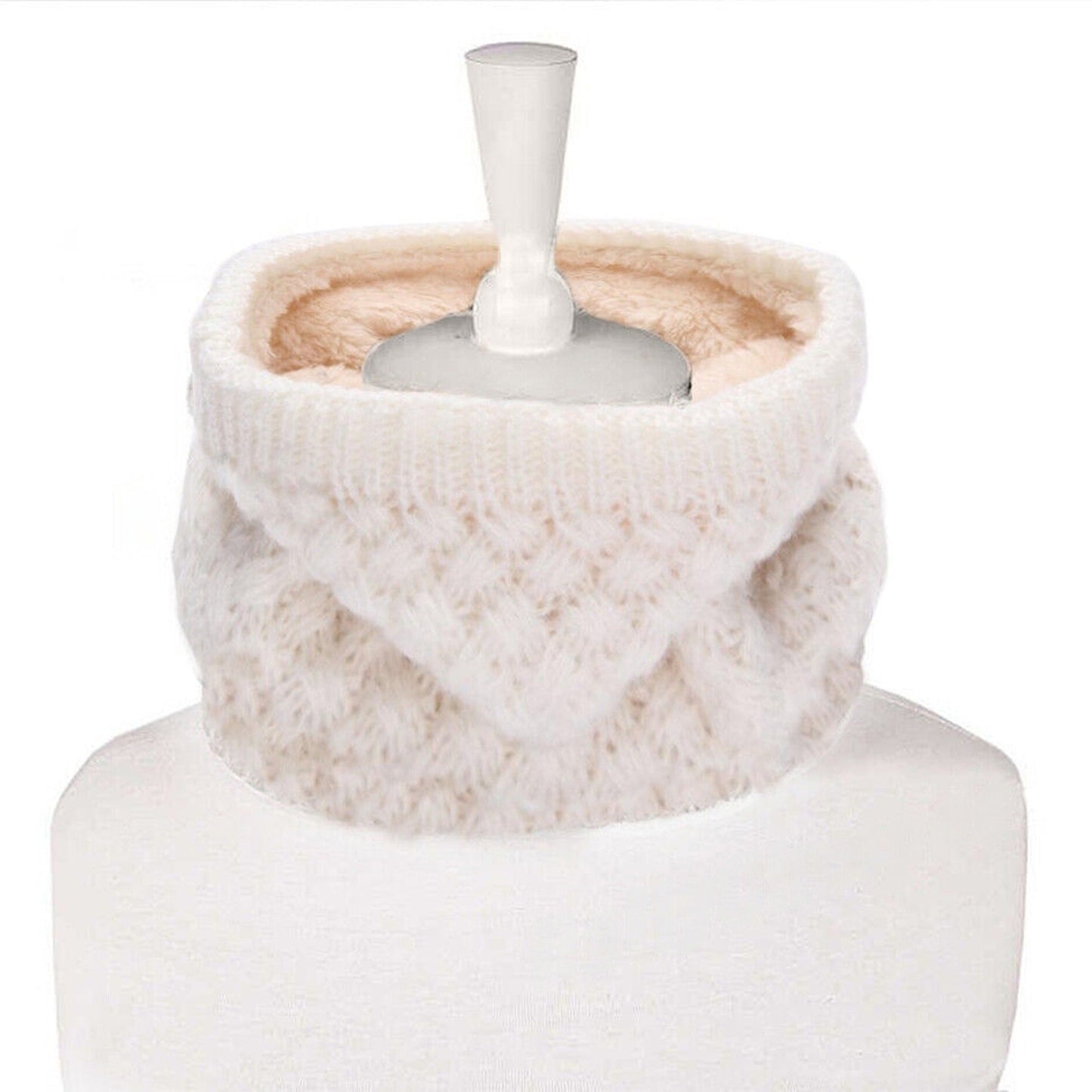 Velvet Winter Knit Scarf Thickened Wool Neck Warmer for Unisex Adult and Child