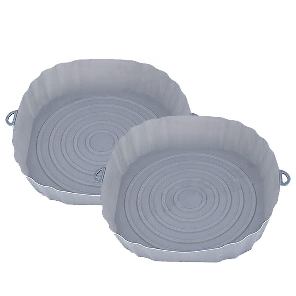 2pcs Reusable Silicone Liner for Air Fryer Non-Stick Basket Tray