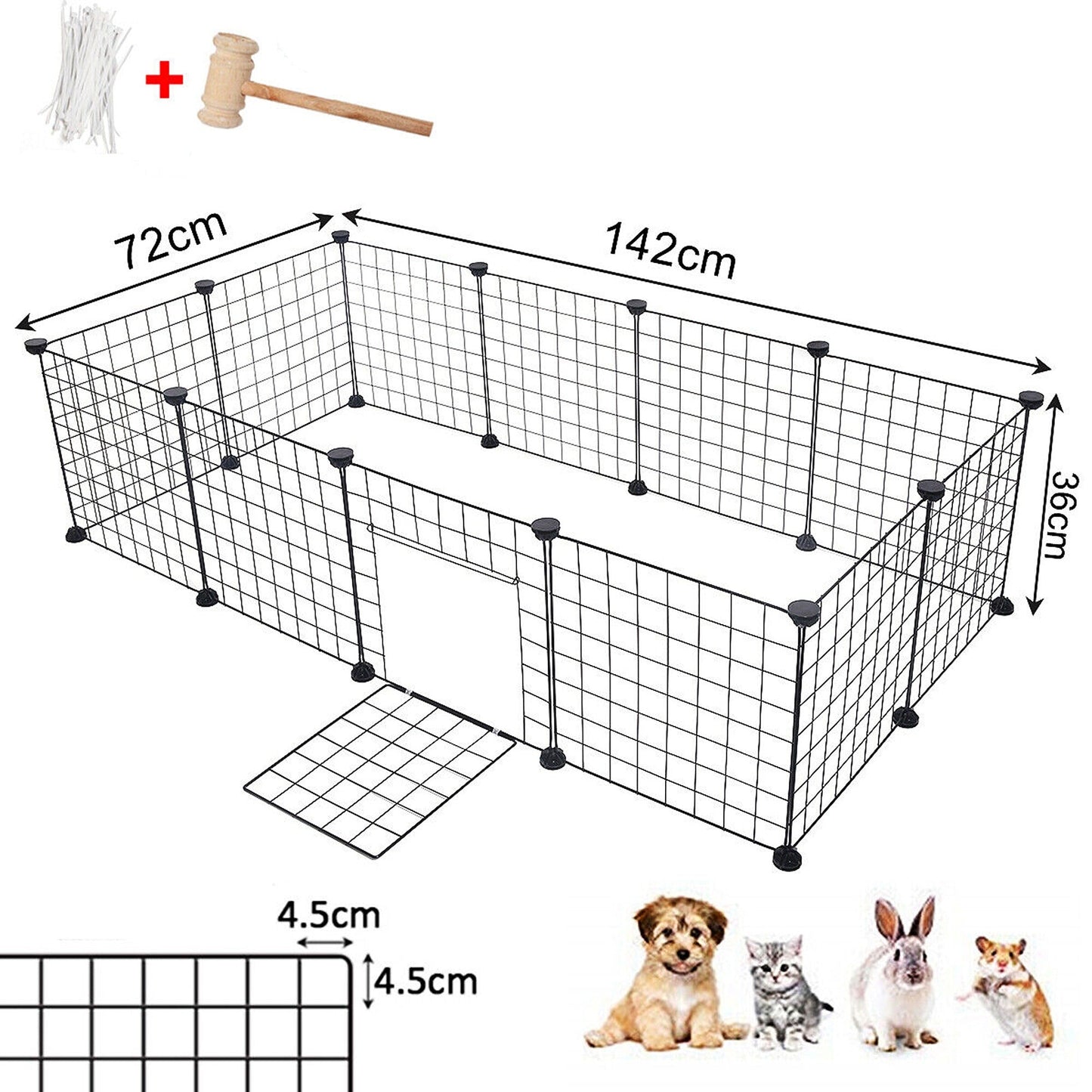 Metal DIY Pet Dog Playpen Foldable Cage Fence Enclosure