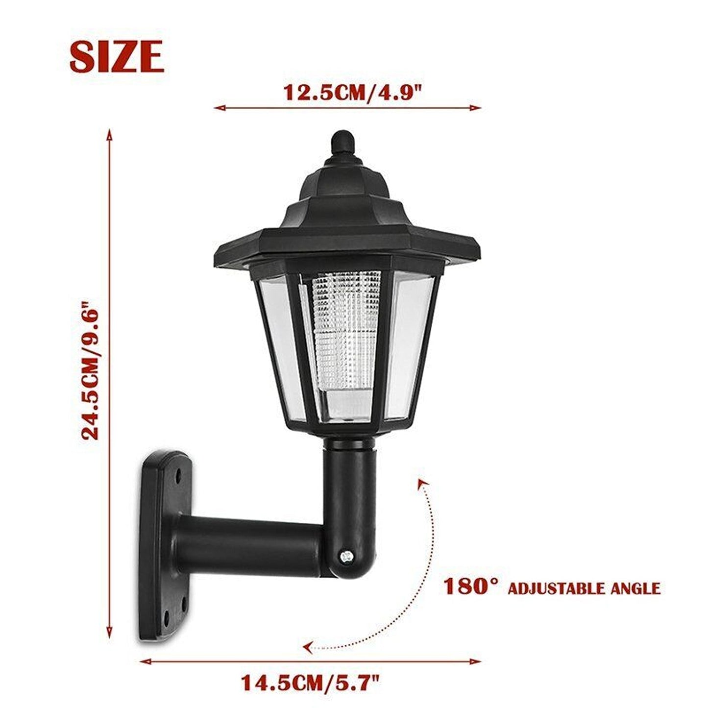 LED Lantern Solar Powered Wall Lights for Outdoor Landscape and Garden