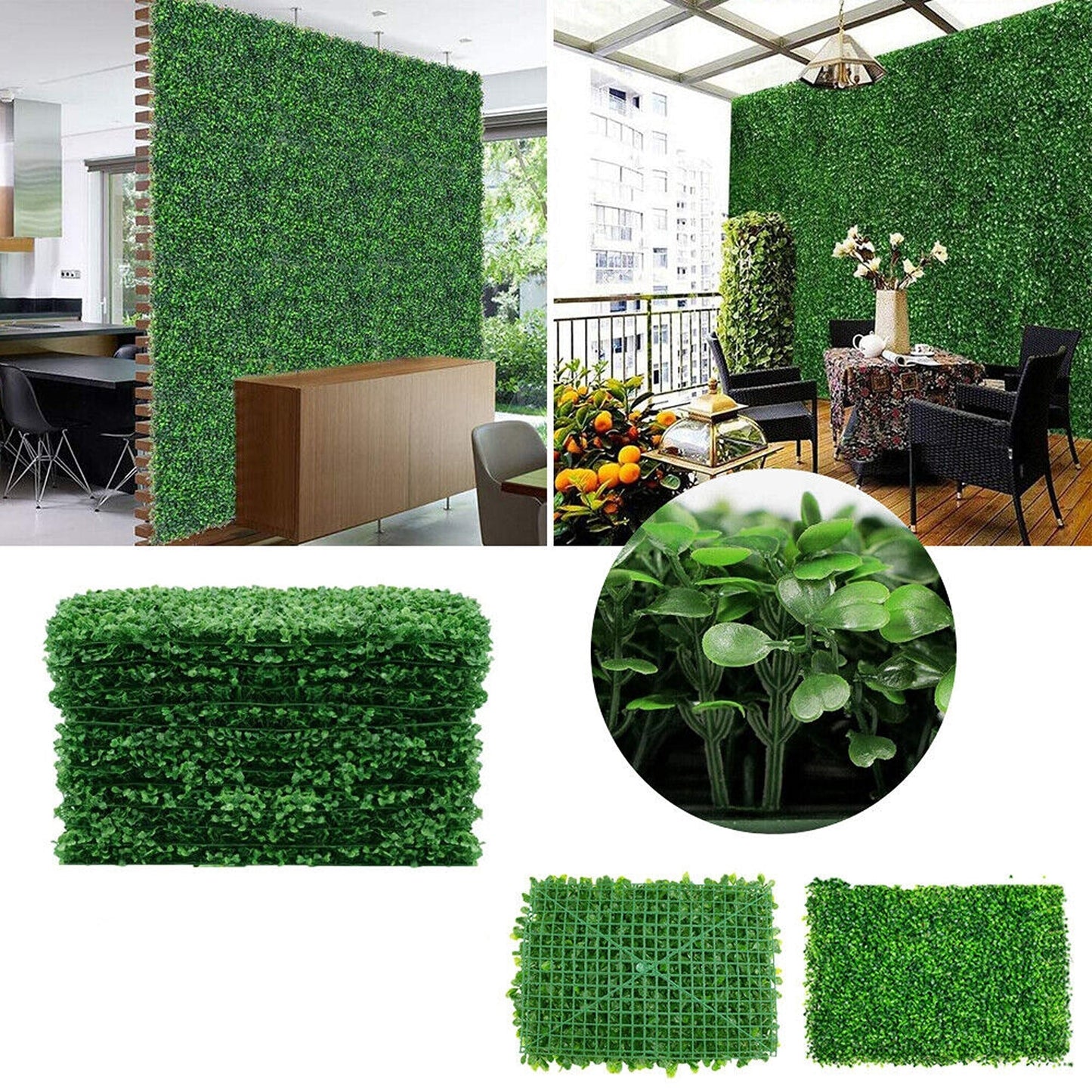 Artificial Plant Grass Vertical Wall Panels Fake Ivy Mat Foliage Garden