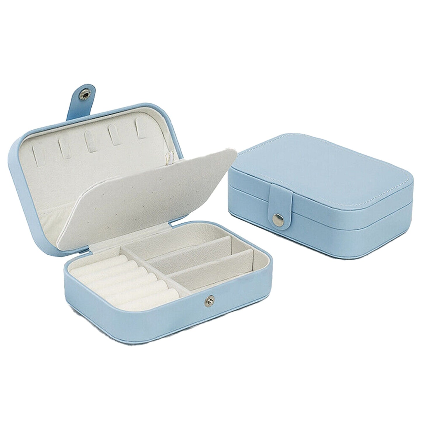 Travel-Sized Portable Leather Jewelry Box Organizer