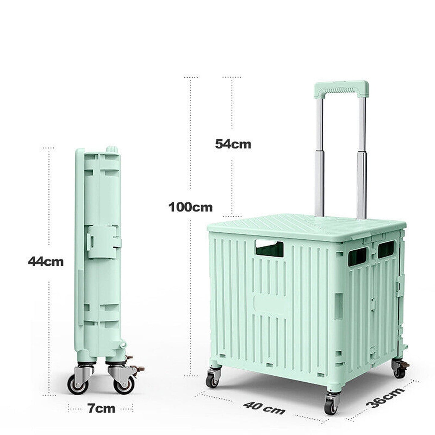 Foldable Grocery Shopping Trolley with 360 Degree Wheels and Lid