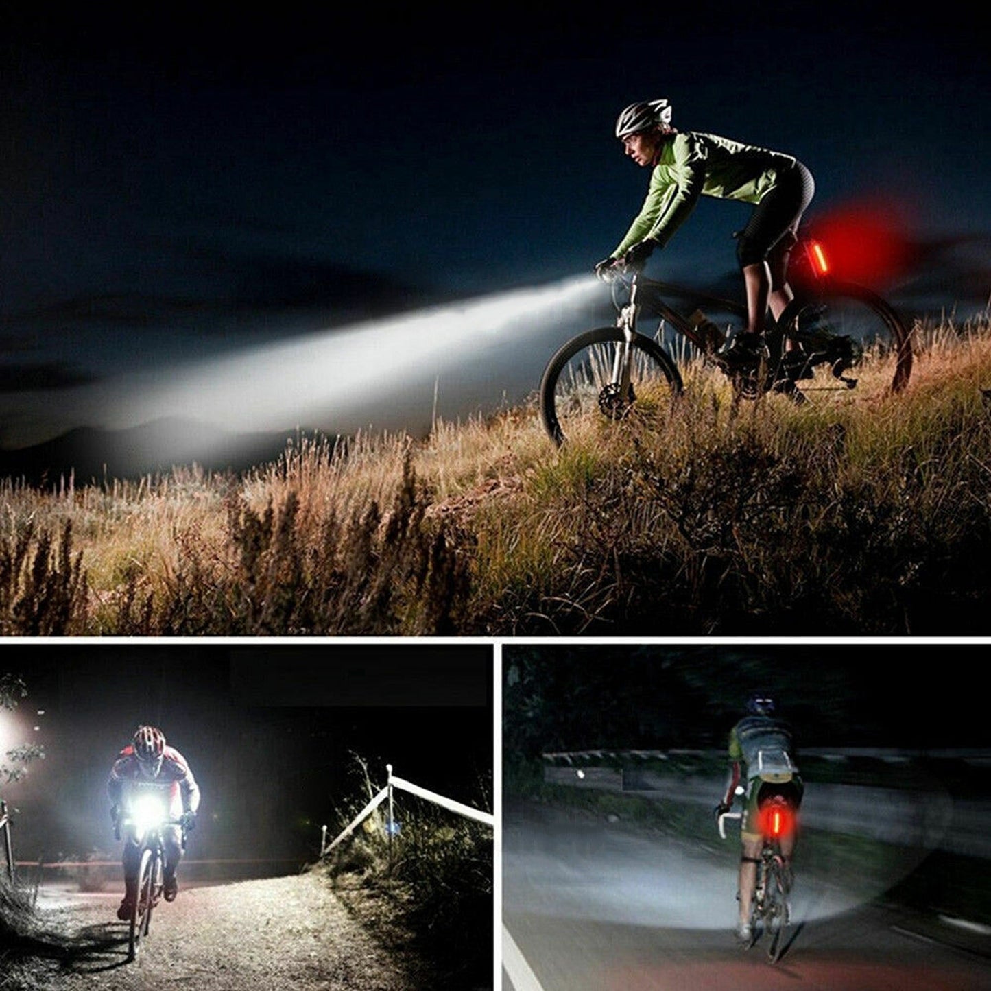 Rechargeable Bicycle Light Set Waterproof Front Rear LED Bike Lamp USB