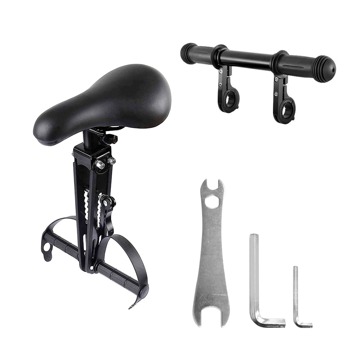 Children’s Bicycle Front Mounted Seat with Top Tube Detachable Armrest