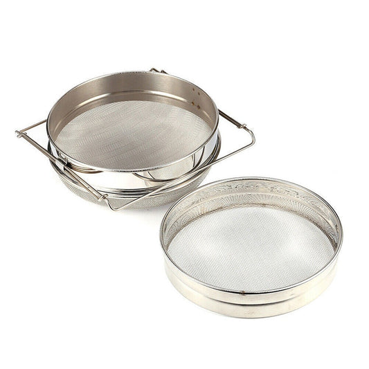 Stainless Steel Double Sieve Honey Strainer Beekeeping Equipment Kit