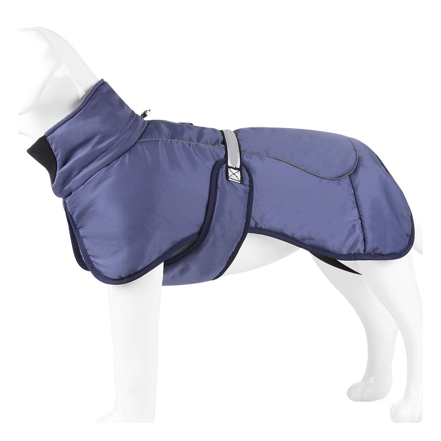 Blue Waterproof Warm Winter Coat for Large Dogs Windproof