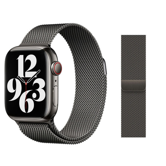 Black Magnetic Stainless Steel Strap For Watch iWatch Band Series 9 8 7 SE 6 5 4