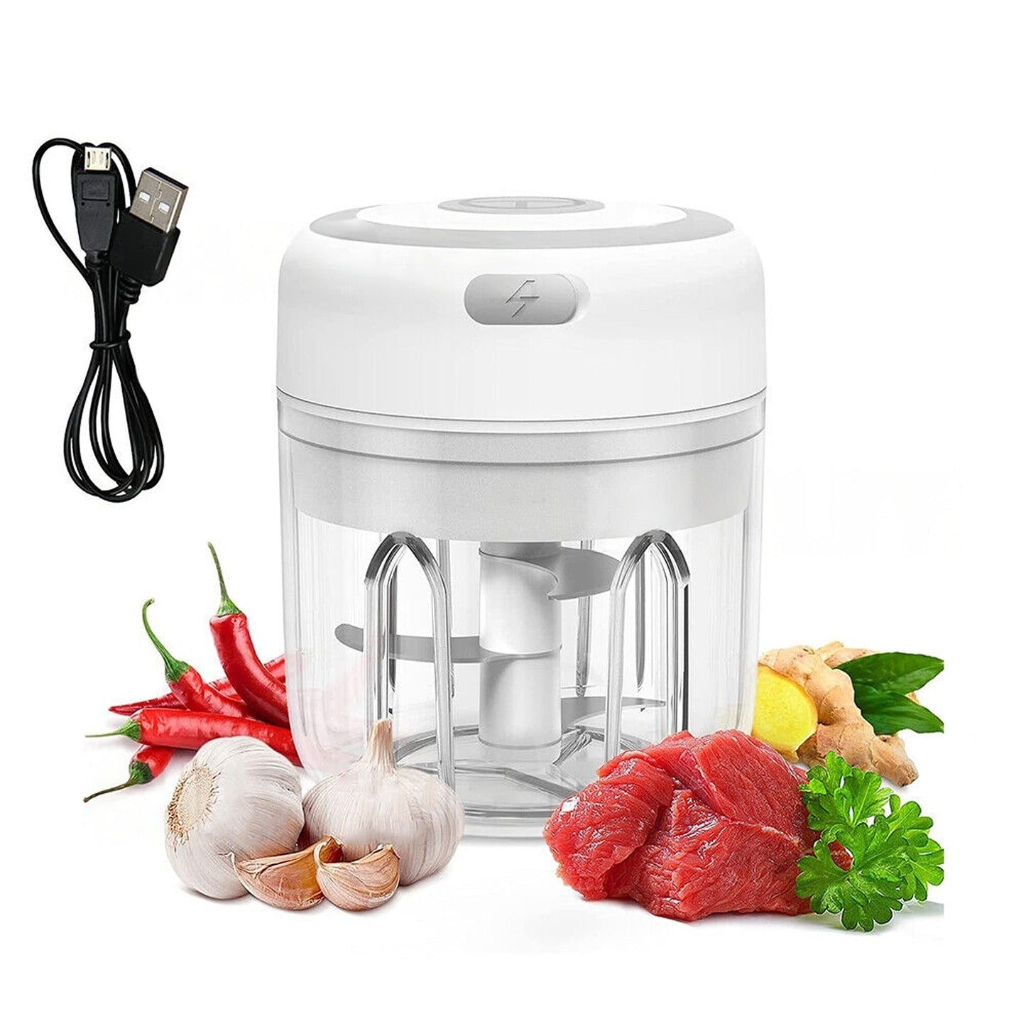 Compact Electric Vegetable and Garlic Chopper 250ml Grinder Blender