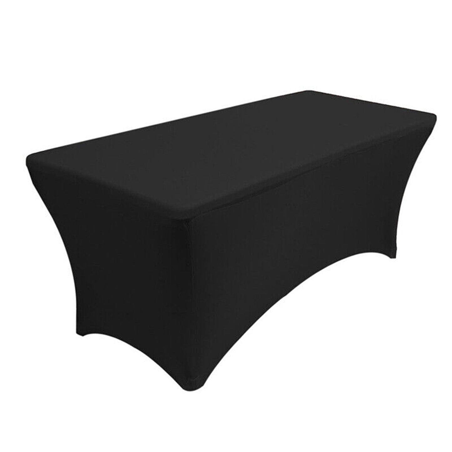 Black Stretch Spandex Tablecloth Rectangle Table Cover for Events