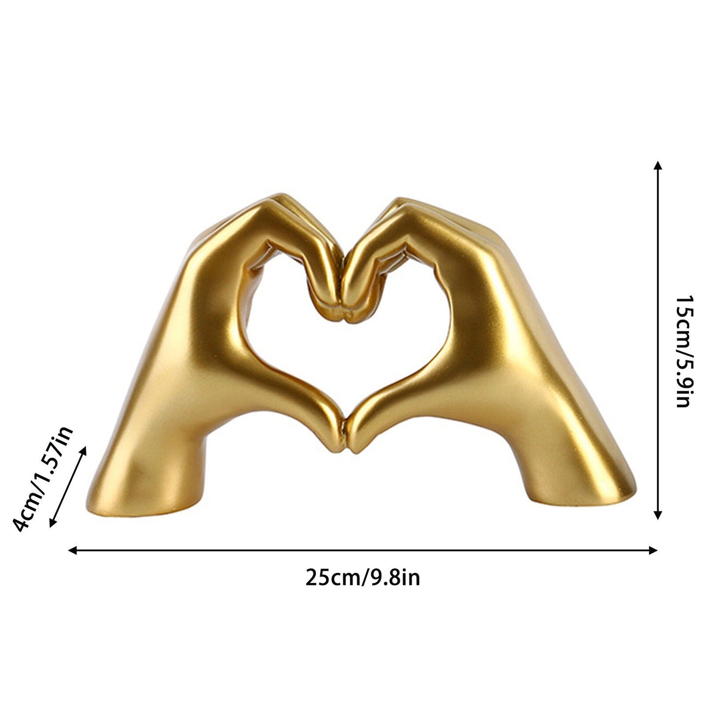 Nordic Style Resin Heart Gesture Hand Sculpture for Desktop Decor