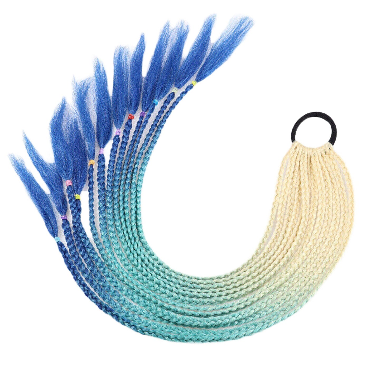 Colorful Braided Hair Extensions Elastic Ponytail Tie Fashion Accessory