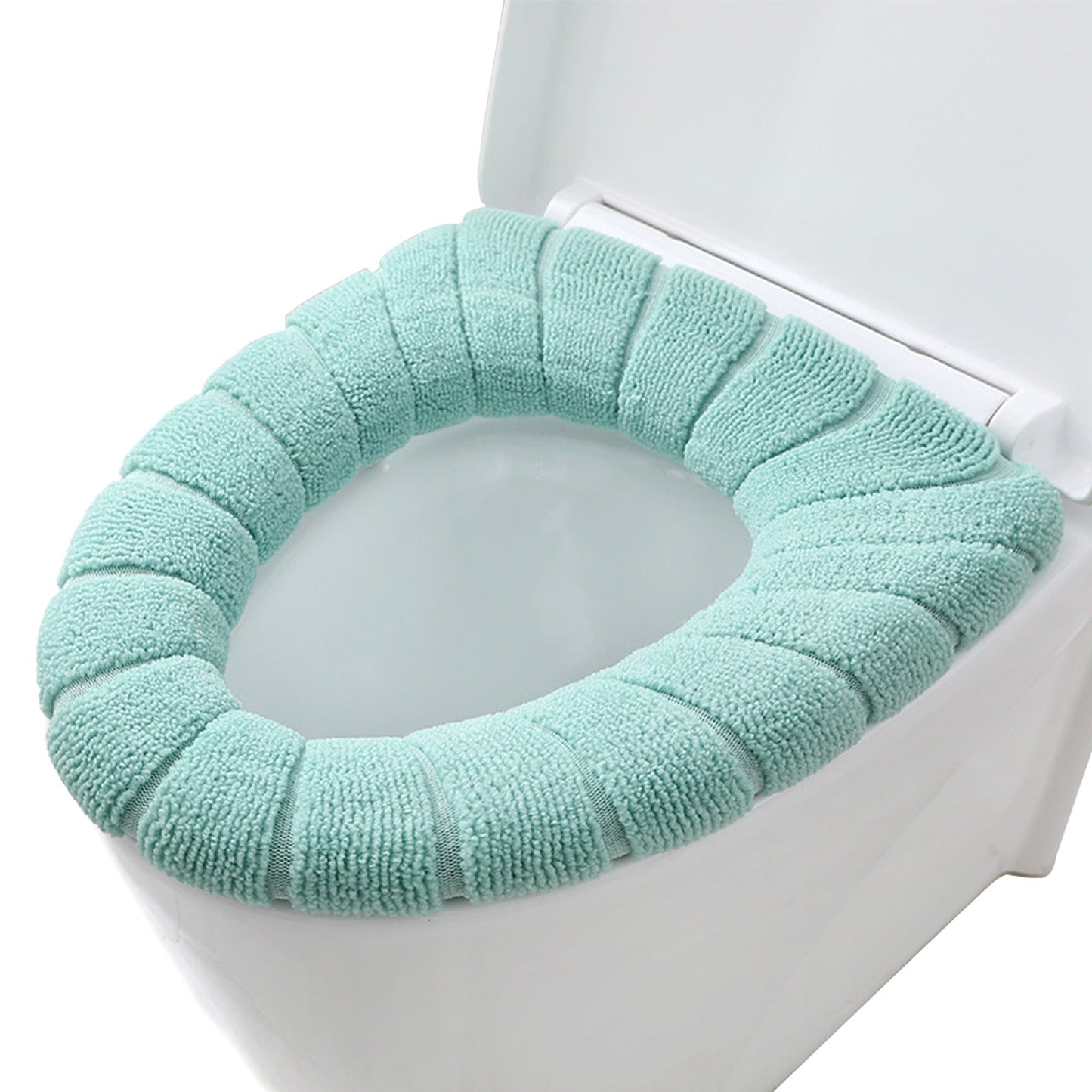 Toilet Seat Lid Cover with Soft Washable Cushion Bathroom Warmer Mat