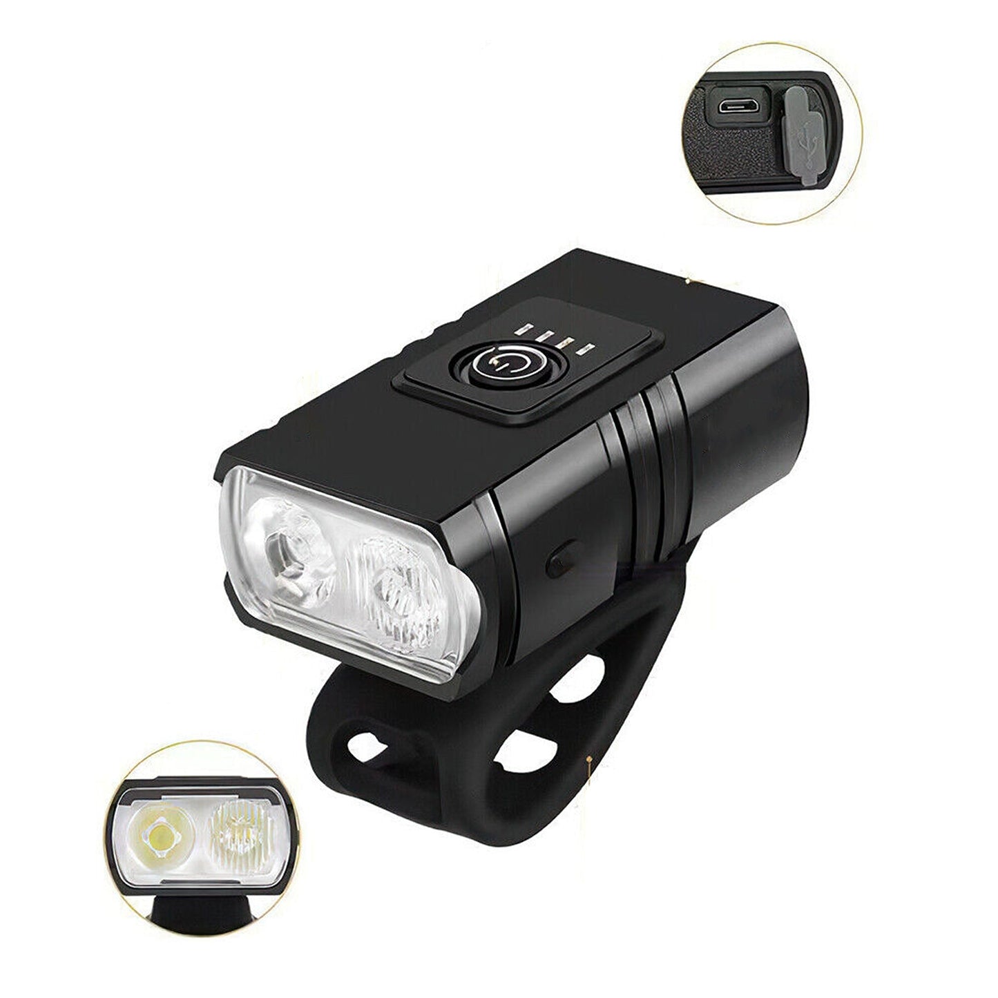 Rechargeable LED Bicycle Light Set T6 Front and Rear Headlight Tail Light