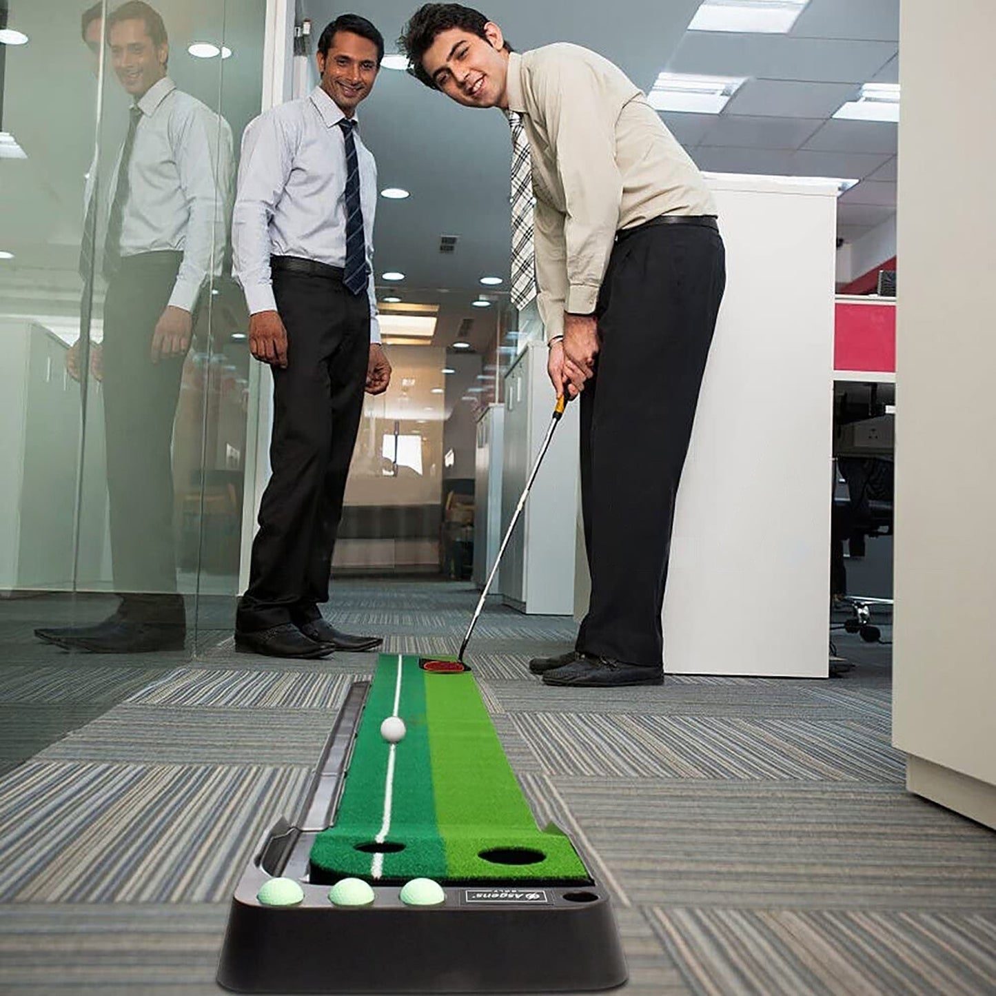 Portable Auto-Return 3M Golf Practice Putting Mat Indoor Outdoor Putter Trainer