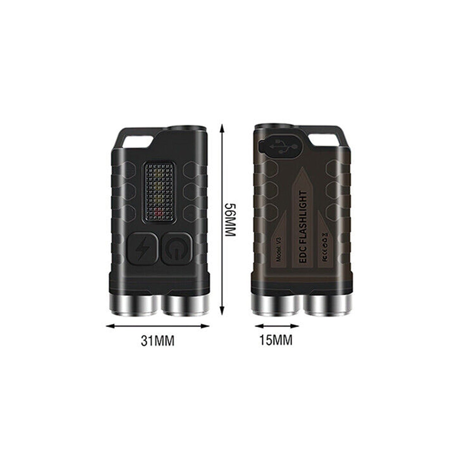 900 Lumens Mini Keychain EDC Flashlight USB Type-C Rechargeable Work Light