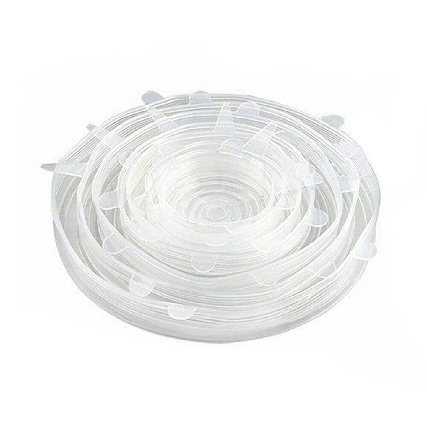 White Silicone Bowl Covers Stretch Reusable Food Saver Seals
