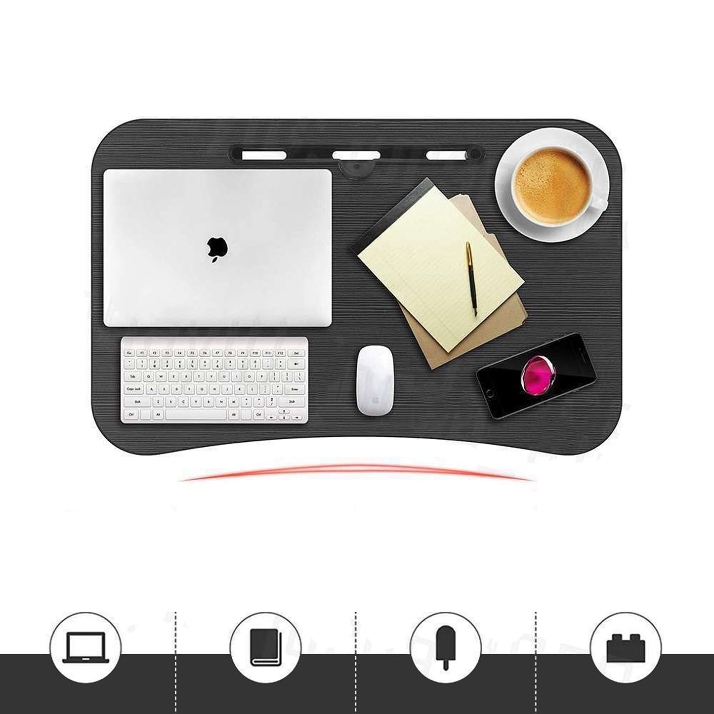 Adjustable Laptop Stand Portable Desk for Bed with Cup Holder