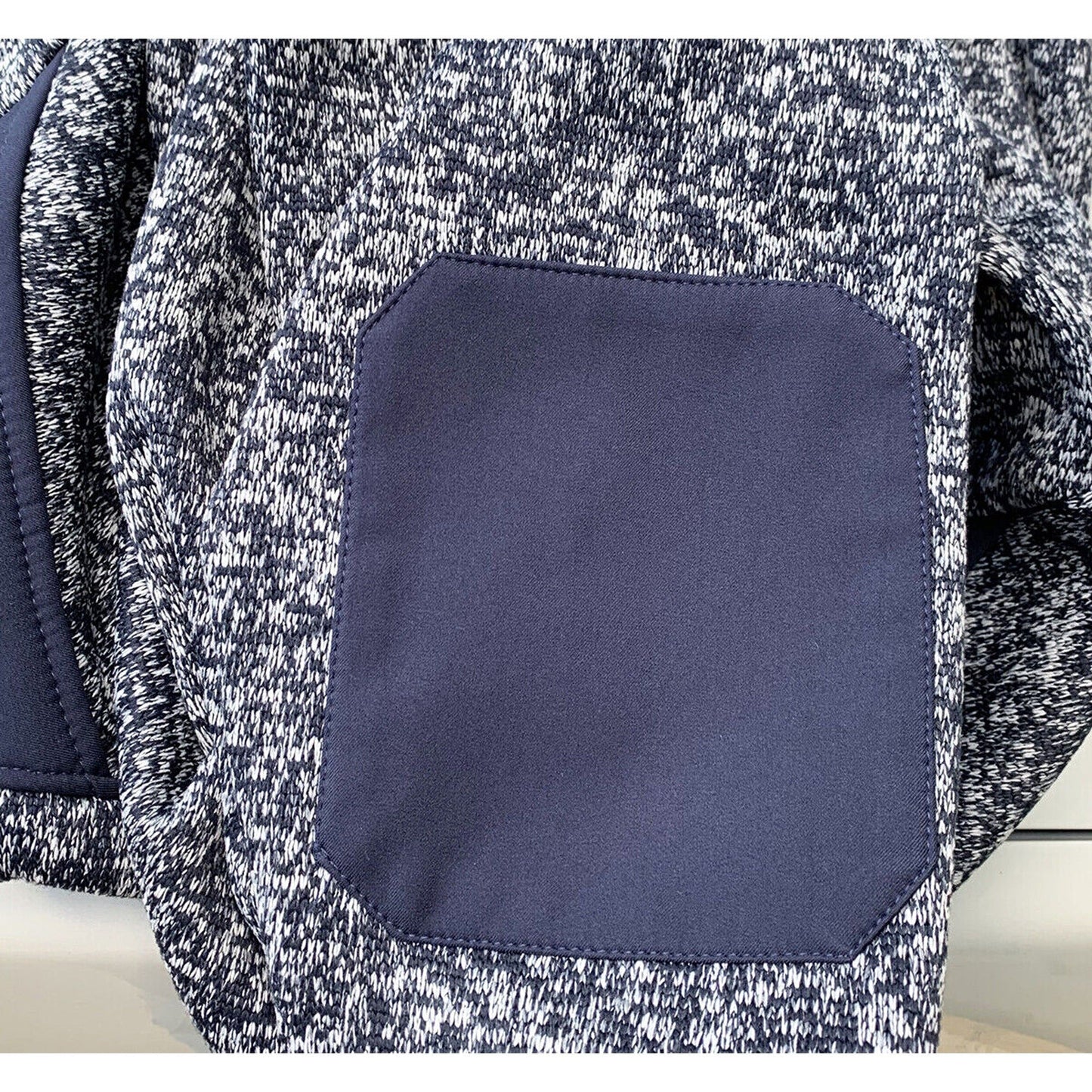 Navy Panel Zip Marble Body Work Jumper with Chest Pocket