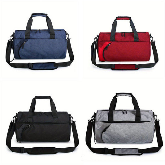 30L Waterproof Canvas Gym Duffel with Shoes Compartment