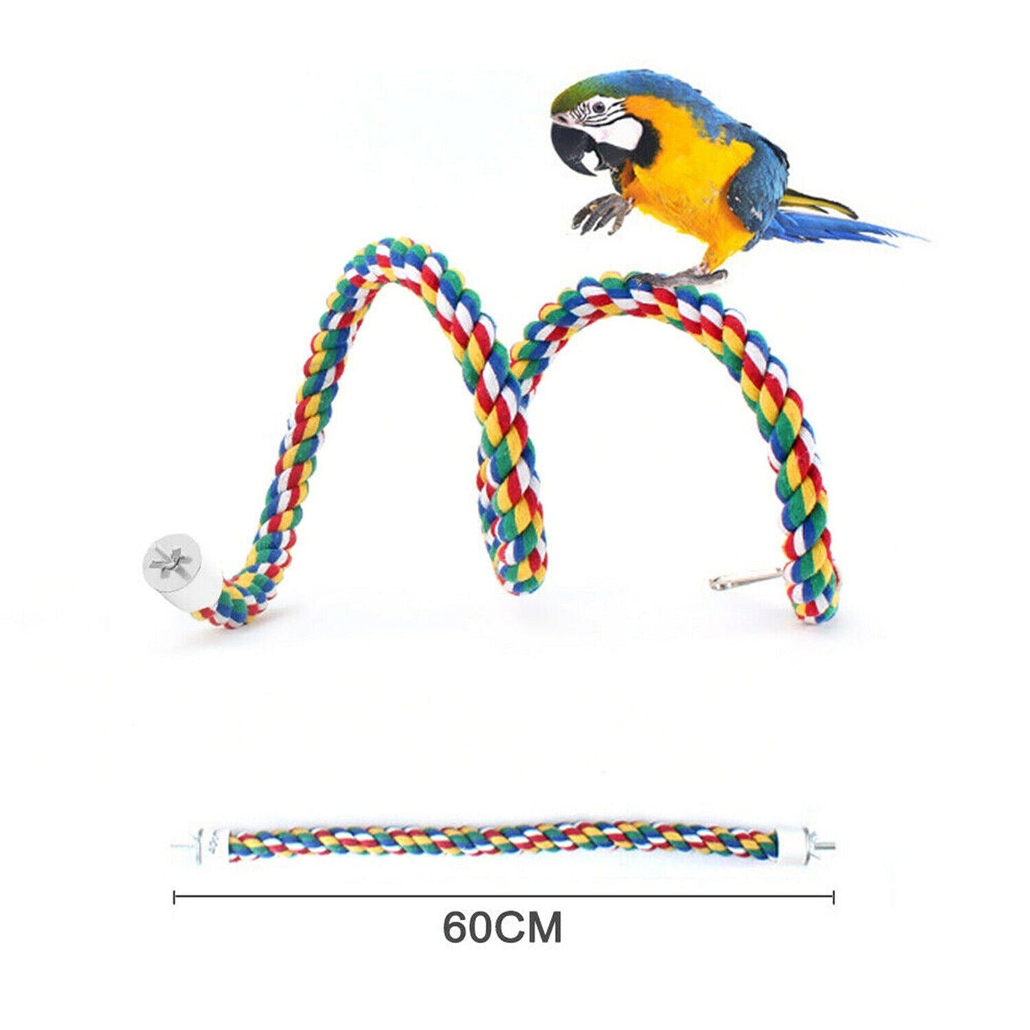 Colorful Bird Cage Comfy Rope Perches for Parrots and Pet Birds Toy