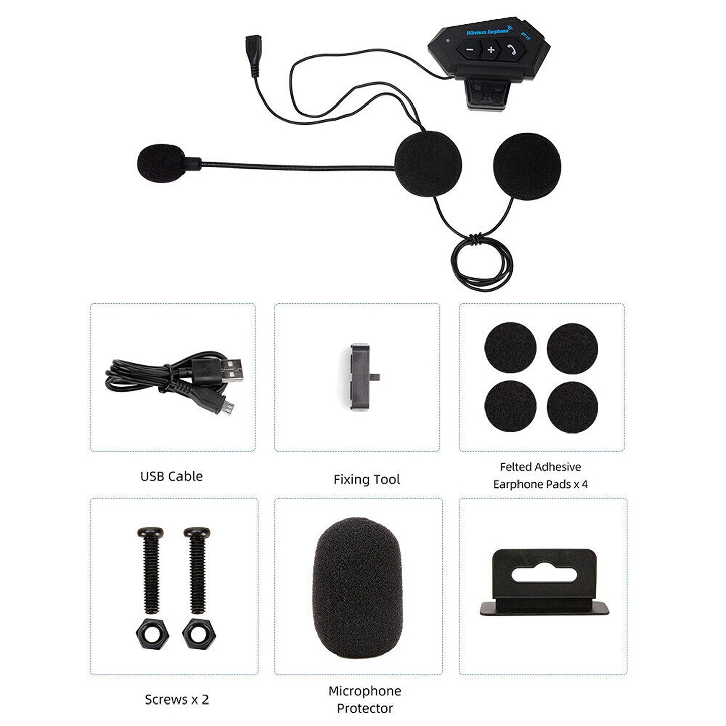 Motorcycle Helmet Bluetooth Headset for Hands-Free Communication