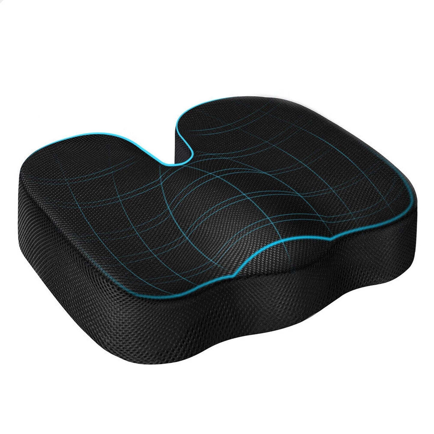 Car Office Seat Cushion Black Mesh Memory Foam Pillow Pad