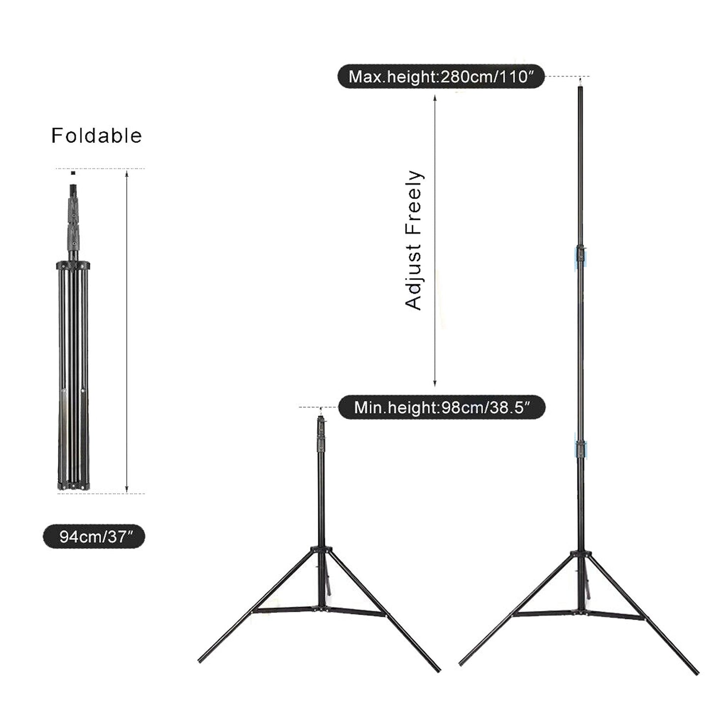 2.8m Professional Light Stand for Studio Lighting Photo and Video