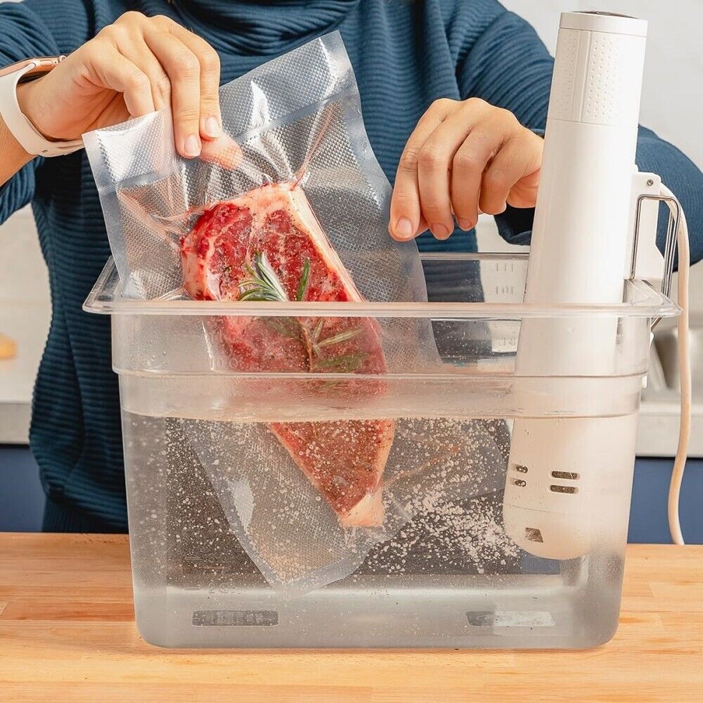 100pcs Vacuum Sealer Bags Heat Seal Pre Cut Food Storage Cryovac Saver