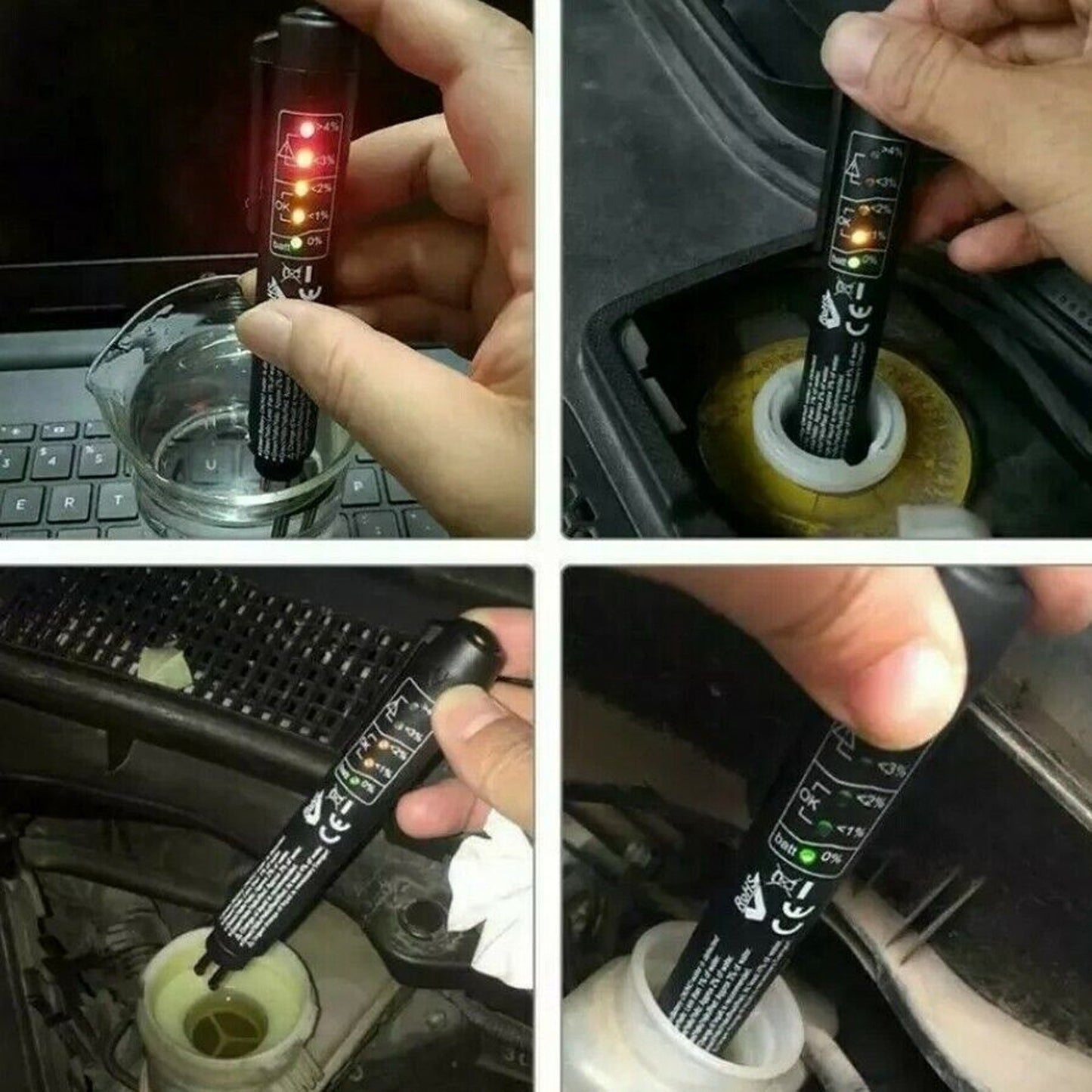 1pc Vehicle Brake Fluid Diagnostic Tester Pen with LED for DOT3/DOT4