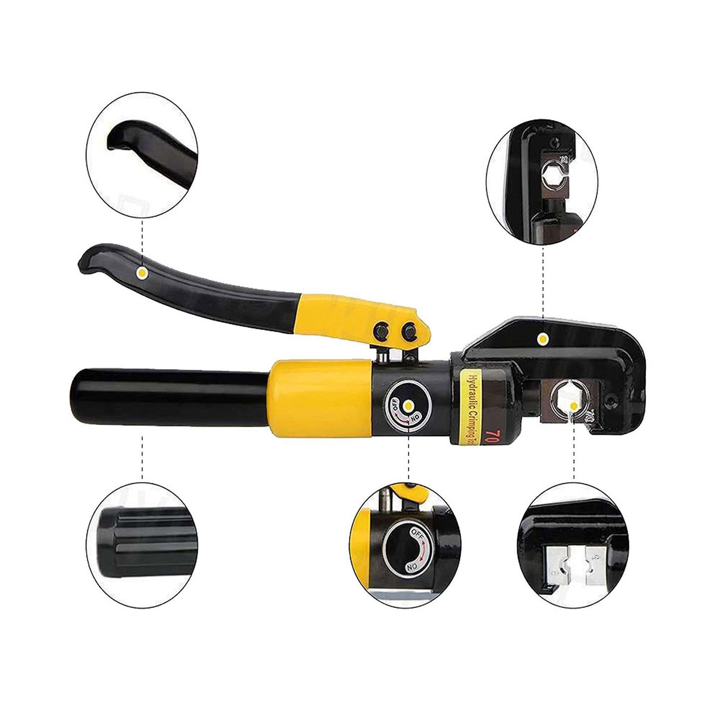 Hydraulic 8-Ton Wire Crimping Set Battery Cable Terminal Crimper with 8 Ton