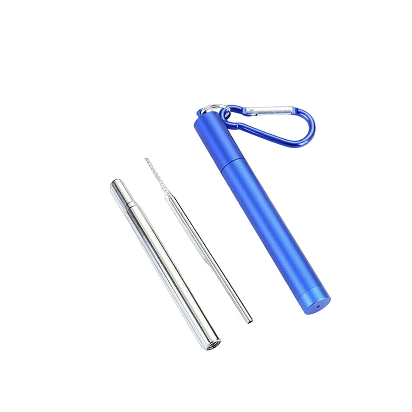 Telescopic Stainless Steel Drinking Straws with Cleaning Brush