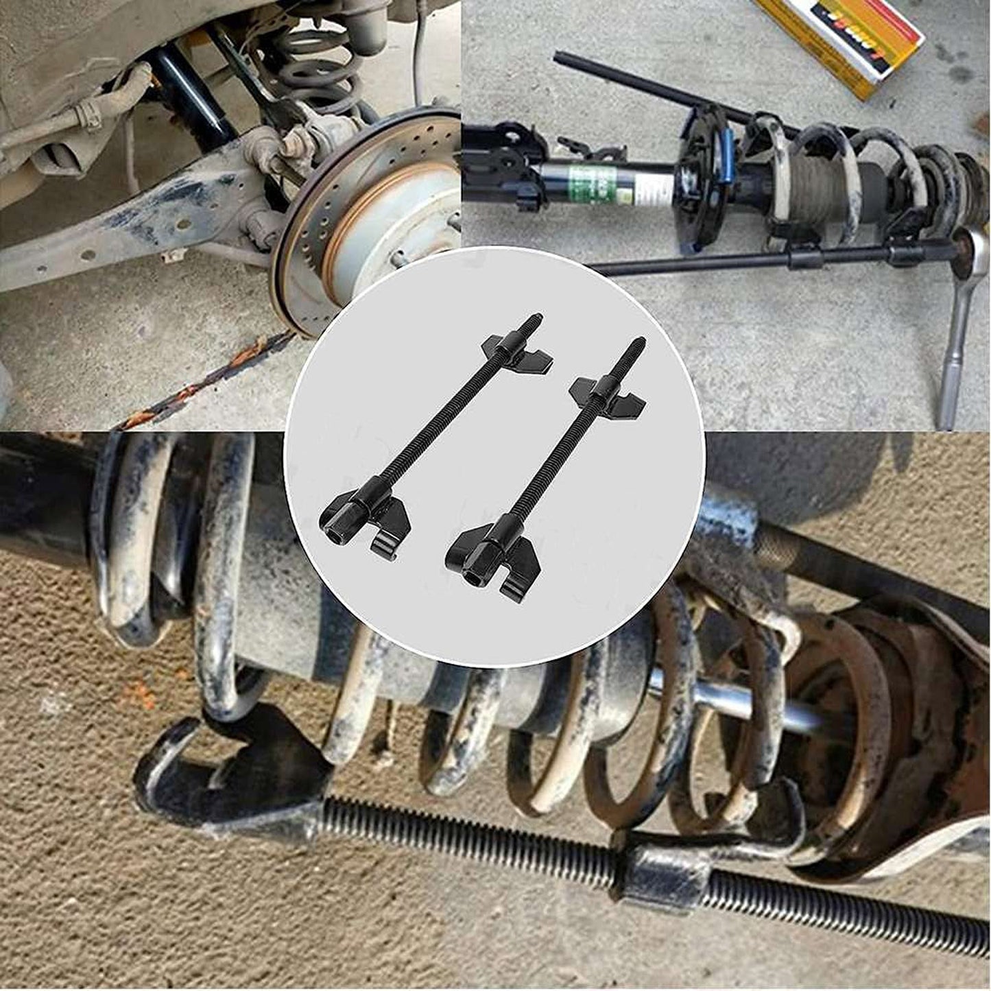 2pcs Auto Coil Spring Compressor Heavy-Duty Suspension Clamp Tool Set