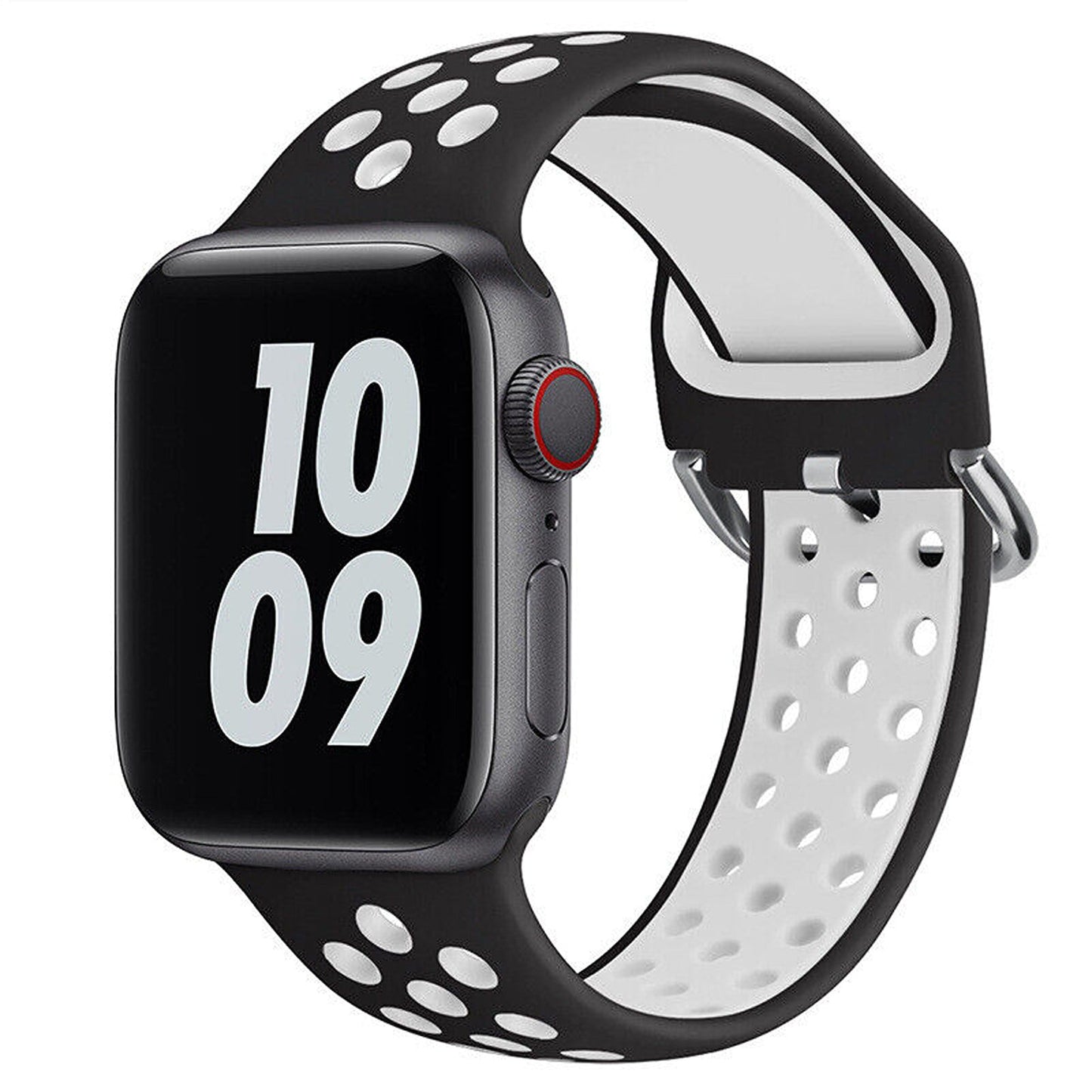 Black White For iWatch Watch Band Series 9 SE Ultra 8 7 6 5 4 Strap 38 40 41 42 44 45 4